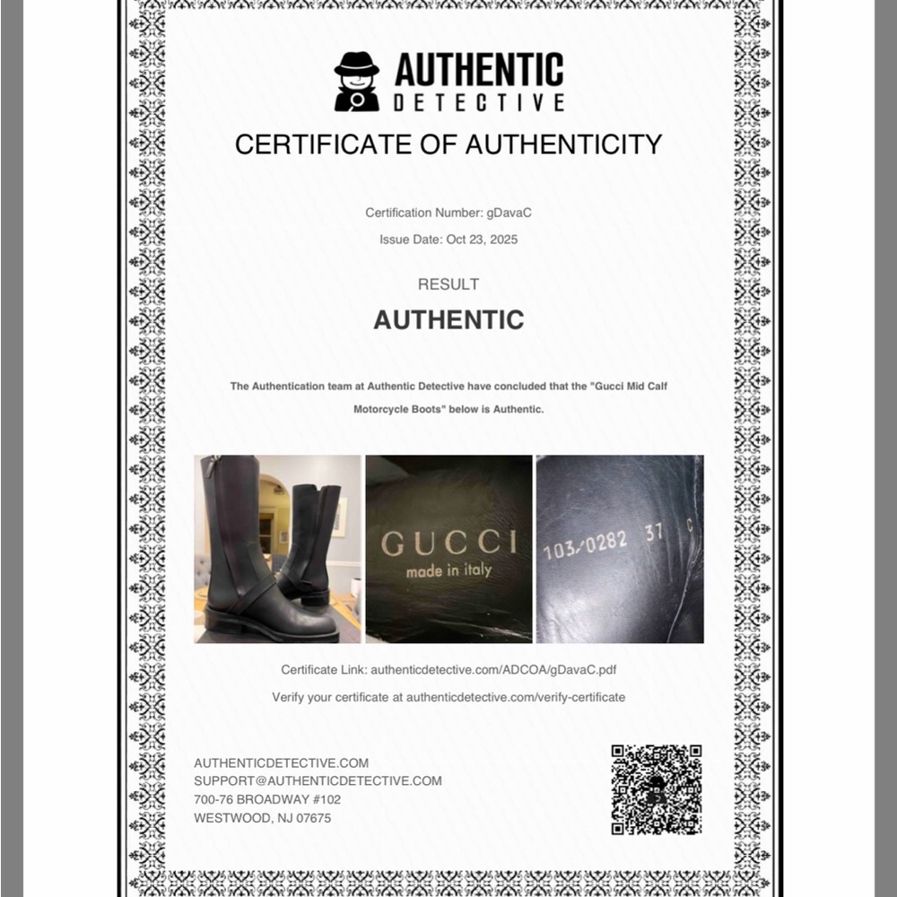 Gucci Idrocalf Leather Buckle Riding Boots Black Size 37 | Made in Italy COA - Picture 14 of 14
